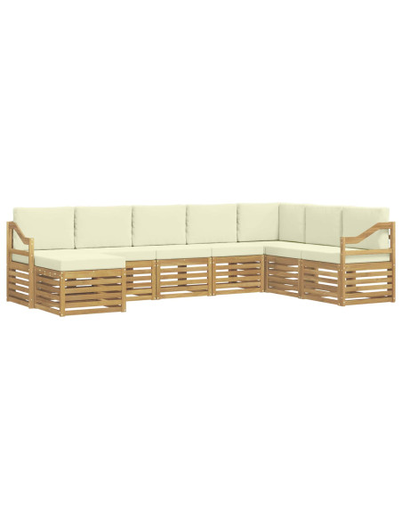 Set di divani da esterno 8 pcs Bianco e Crema