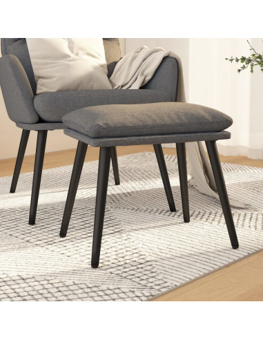 Poggiapiedi Grigio Chiaro 45x29,5x35 cm in Tessuto