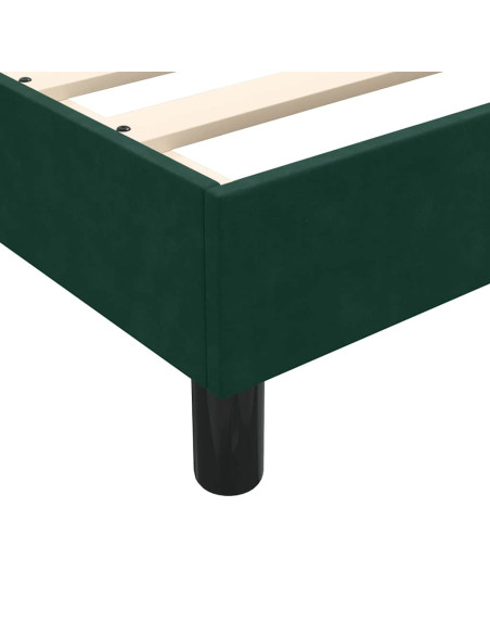 Giroletto a Molle con Materasso Verde Scuro 80x220 cm Velluto