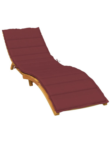 Cuscino per Lettino Prendisole Rosso Vino Mélange 200x60x4 cm