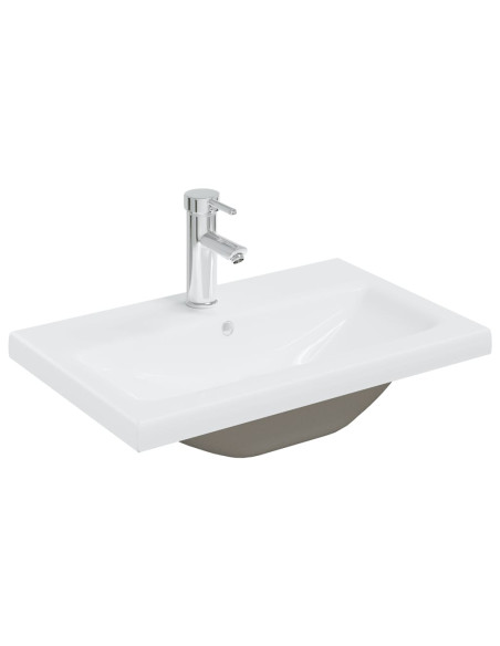 Set Mobili da Bagno 2 pz in Ceramica e Legno Multistrato