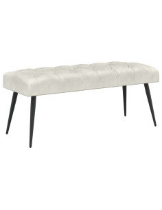 Panchina con bottoni imbottiti Crema 110 x 40 x 46 cm Velluto