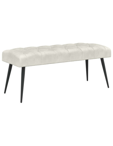 Panchina con bottoni imbottiti Crema 110 x 40 x 46 cm Velluto