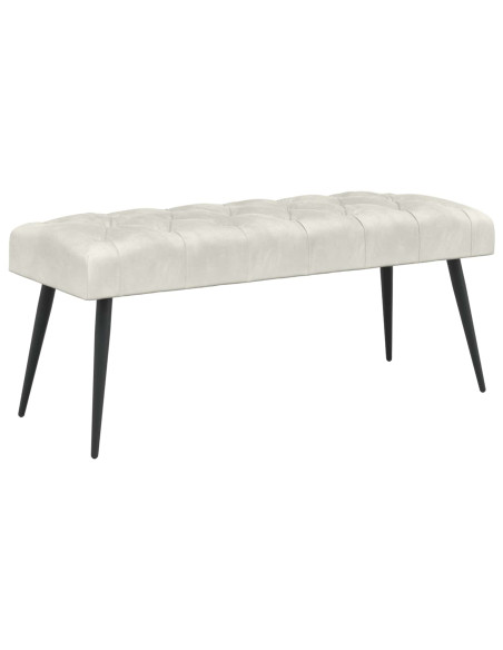 Panchina con bottoni imbottiti Crema 110 x 40 x 46 cm Velluto