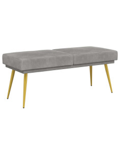 Panchina a doppio strato Grigio Chiaro 120 x 45 x 46 cm Velluto