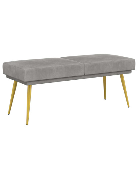 Panchina a doppio strato Grigio Chiaro 120 x 45 x 46 cm Velluto