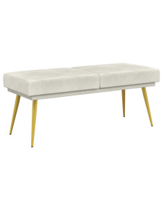 Panchina a doppio strato Crema 120 x 45 x 46 cm Velluto