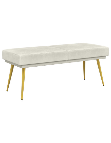 Panchina a doppio strato Crema 120 x 45 x 46 cm Velluto