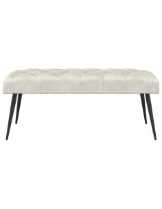 Panchina con bottoni imbottiti Crema 110 x 40 x 46 cm Velluto 2