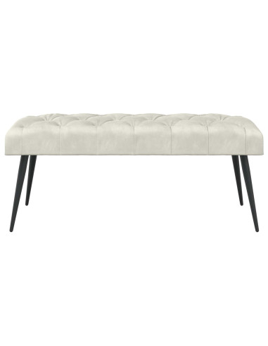 Panchina con bottoni imbottiti Crema 110 x 40 x 46 cm Velluto