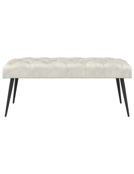 Panchina con bottoni imbottiti Crema 110 x 40 x 46 cm Velluto
