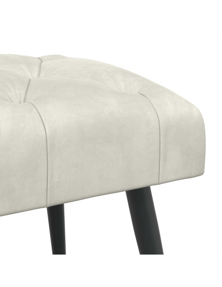Panchina con bottoni imbottiti Crema 110 x 40 x 46 cm Velluto