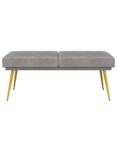 Panchina a doppio strato Grigio Chiaro 120 x 45 x 46 cm Velluto 2