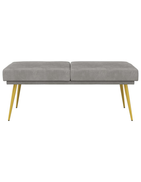 Panchina a doppio strato Grigio Chiaro 120 x 45 x 46 cm Velluto