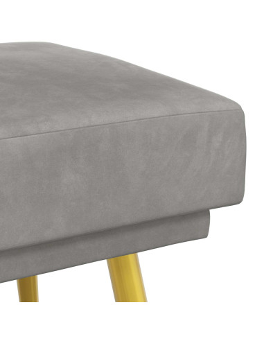 Panchina a doppio strato Grigio Chiaro 120 x 45 x 46 cm Velluto