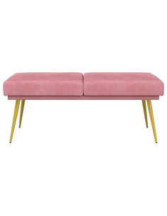 Panchina a doppio strato Rosa 120 x 45 x 46 cm Velluto 2