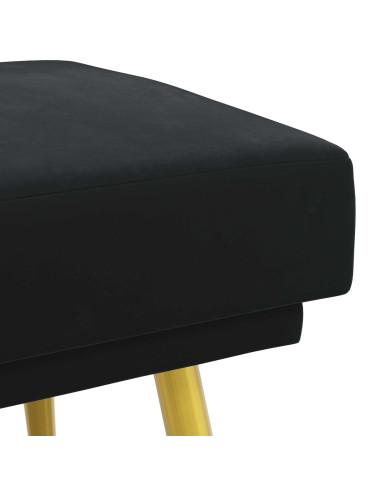 Panchina a doppio strato Nero 120 x 45 x 46 cm Velluto