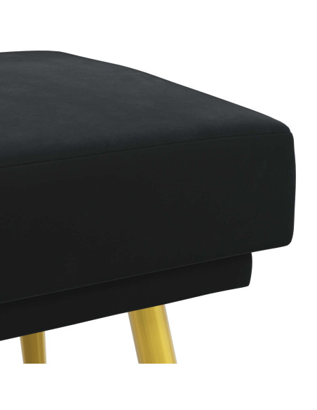 Panchina a doppio strato Nero 120 x 45 x 46 cm Velluto