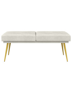 Panchina a doppio strato Crema 120 x 45 x 46 cm Velluto 2