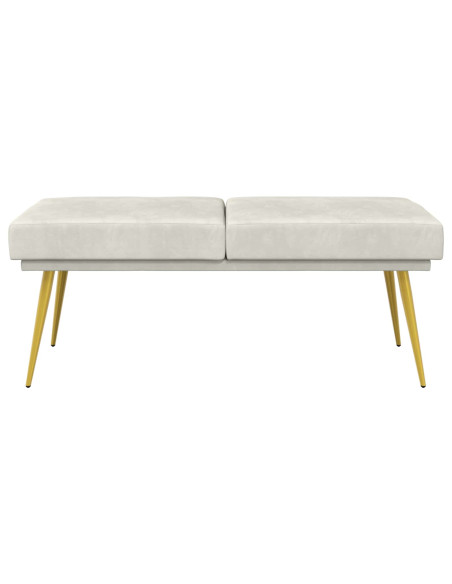 Panchina a doppio strato Crema 120 x 45 x 46 cm Velluto