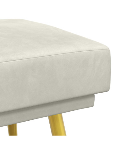 Panchina a doppio strato Crema 120 x 45 x 46 cm Velluto