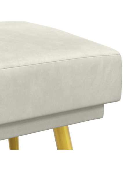 Panchina a doppio strato Crema 120 x 45 x 46 cm Velluto