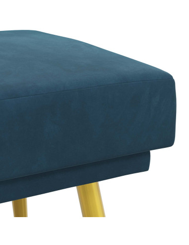 Panchina a doppio strato Blu 120 x 45 x 46 cm Velluto