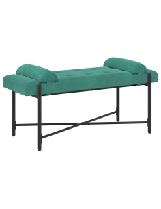 Panchina con bottoni e cuscini Turchese 110 x 40 x 46 cm