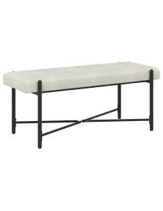 Panchina con bottoni e cuscini Crema 110 x 40 x 46 cm Velluto 2