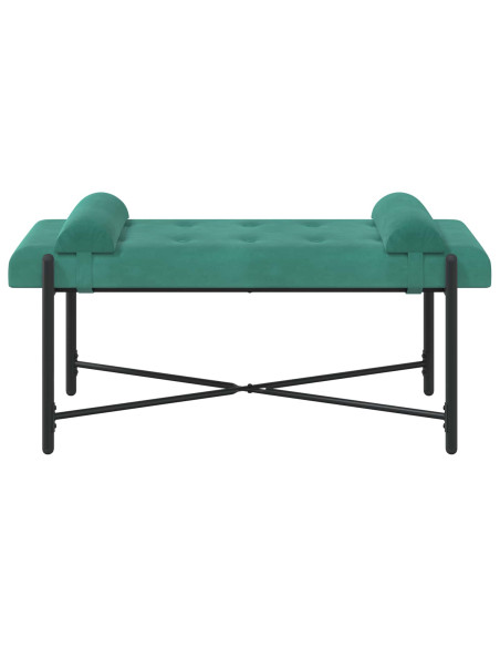 Panchina con bottoni e cuscini Turchese 110 x 40 x 46 cm