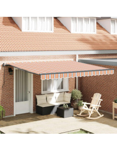 Tenda retrattile Multicolore 400 × 350 cm Tessuto e Alluminio