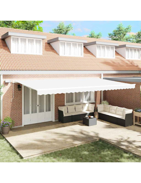 Tenda retrattile Bianco 600 × 350 cm Tessuto e Alluminio