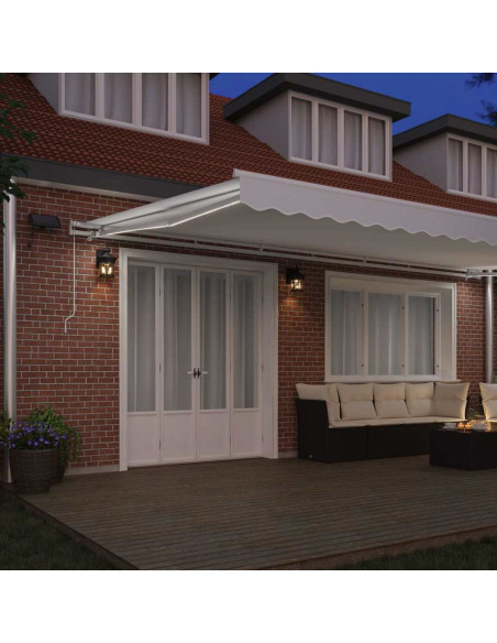 Tenda retrattile Bianco 600 × 350 cm Tessuto e Alluminio