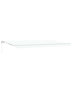 Tenda retrattile Bianco 600 × 350 cm Tessuto e Alluminio 2