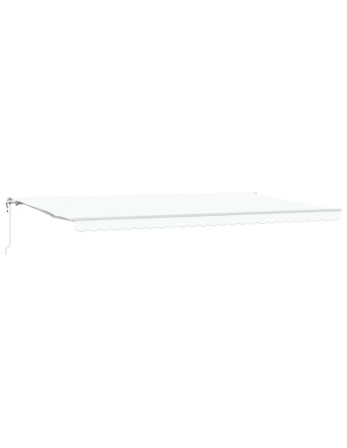 Tenda retrattile Bianco 600 × 350 cm Tessuto e Alluminio