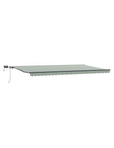 Tenda retrattile Verde e Bianco 600 × 350 cm 2