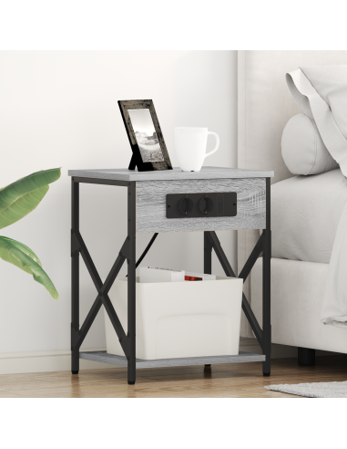 Armadio da Notte 2 pcs Grigio Sonoma 41 x 31 x 51 cm