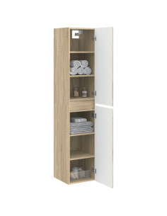 Mobiletto da Bagno a Muro Rovere Sonoma 33 x 34,5 x 160 cm 2