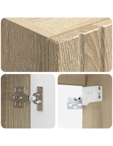Mobiletto da Bagno a Muro Rovere Sonoma 33 x 34,5 x 160 cm