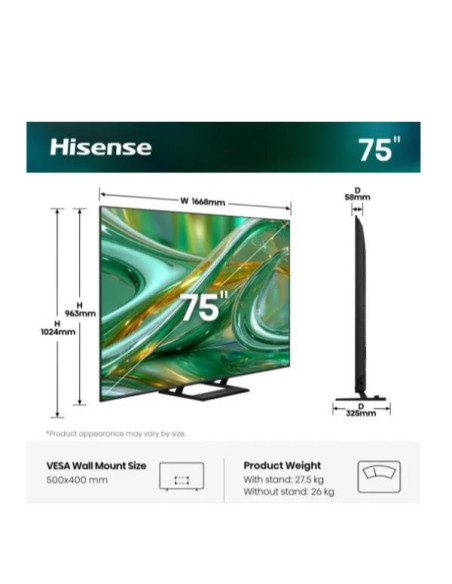 75 E89S MINI LED 4K UHD VIDAA 144HZ