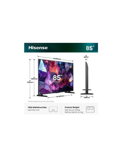 85 E79S PRO QLED 4K UHD VIDAA 144HZ