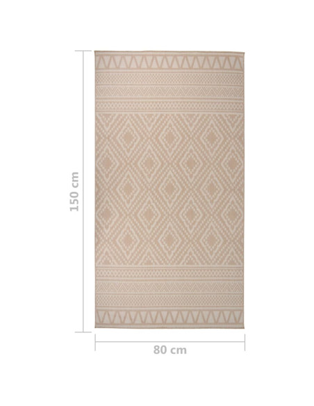 Tappeto da Esterni a Tessitura Piatta 80x150 cm Strisce Marroni