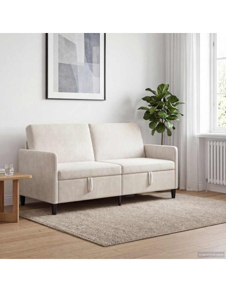 Divano con Storage Crema 172 x 78 x 87 cm Poliestere