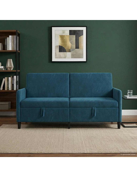 Divano con Storage Blu 172 x 78 x 87 cm Poliestere