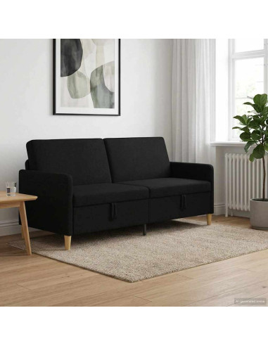 Divano con Storage Nero 192 x 78 x 87 cm Poliestere