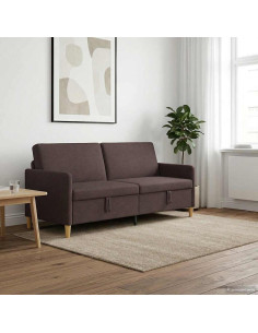 Divano con Storage Marrone Scuro 192 x 78 x 87 cm Poliestere