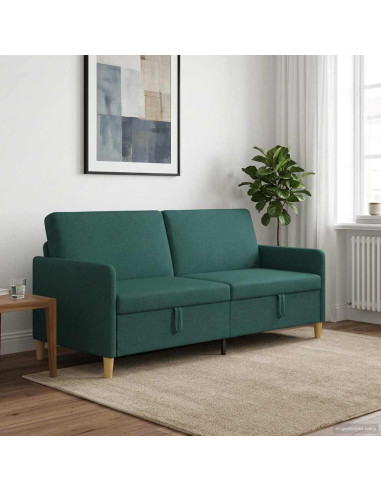 Divano con Storage Verde Scuro 192 x 78 x 87 cm Poliestere