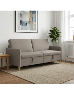 Divano con Storage Tortora 192 x 78 x 87 cm Poliestere