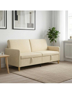 Divano con Storage Crema 192 x 78 x 87 cm Poliestere