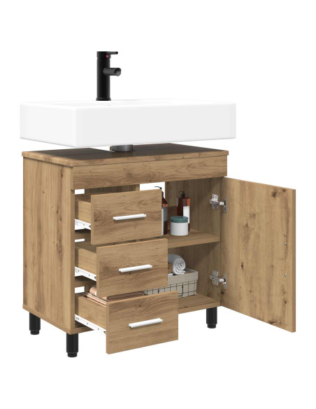 Mobiletto da bagno Rovere Artigianale 60 x 35 x 60 cm